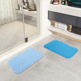 SAVYA HOME Pack of 2 Diatom Mud Bathroom Floor Mat |71 x 35.5 cm|PVC Accu-Pebble Soft & Light Weight Anti-Skid Mat for Living Room,Bathroom/Shower Mat/Multipurpose(Blue & Sky Blue)